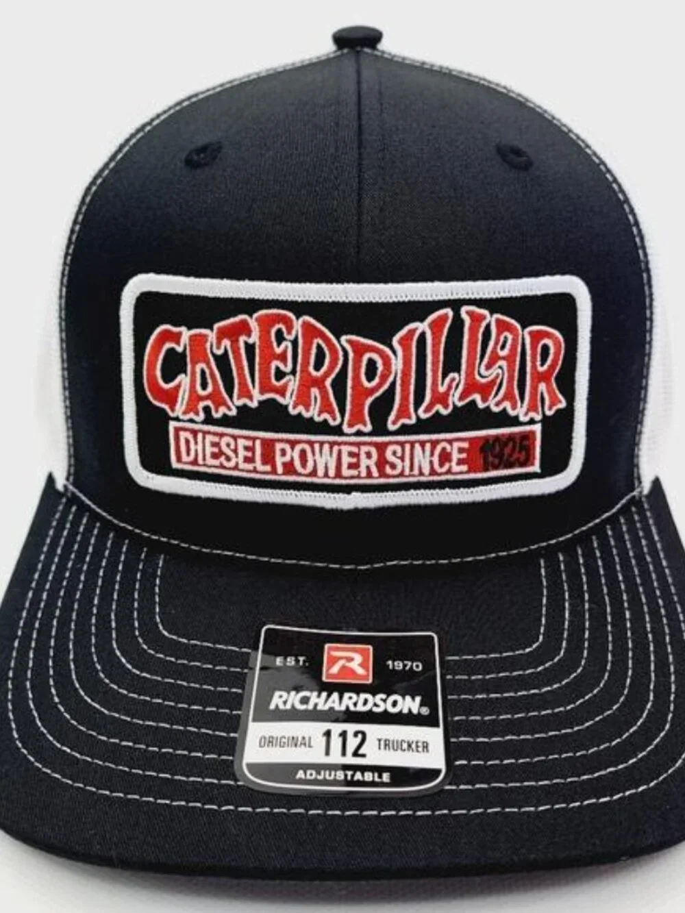 Caterpillar Diesel Retro Vintage Style Patch Hat - Black Mesh Snapback USA Made